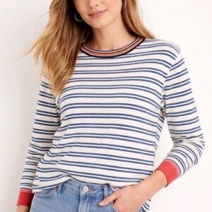 CAbi Striped Sweater - Blue, White, Red